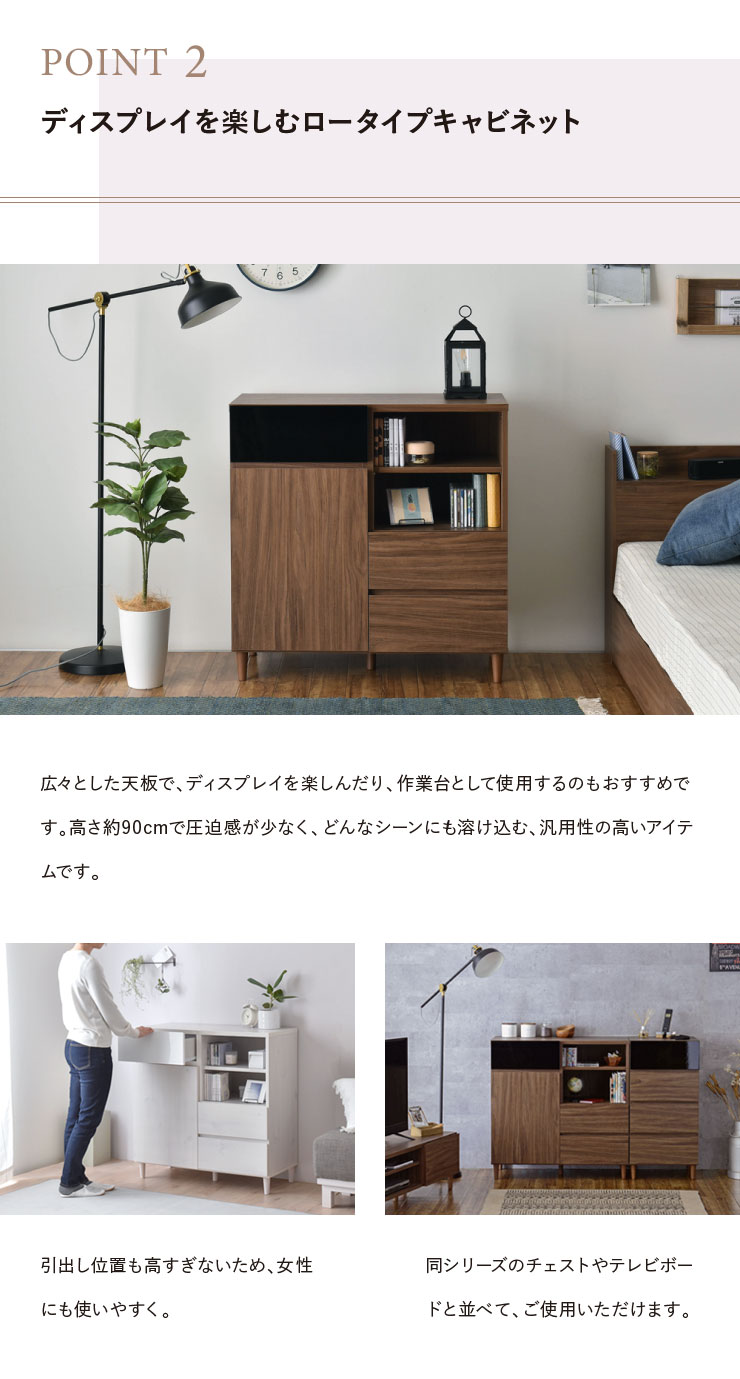 ディスプレイを楽しむロータイプキャビネット