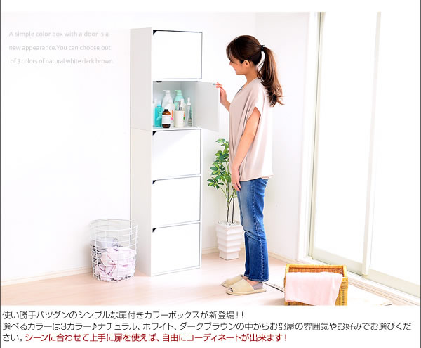 使い勝手抜群の扉付きカラーボックス
