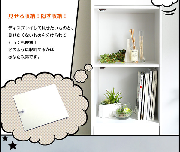 扉をはずせば見せる収納も可能