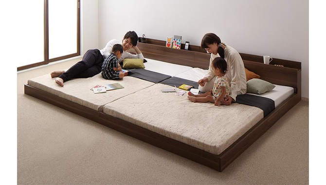 将来分割して使える・大型モダンフロアベッド 【LAUTUS】ラトゥース