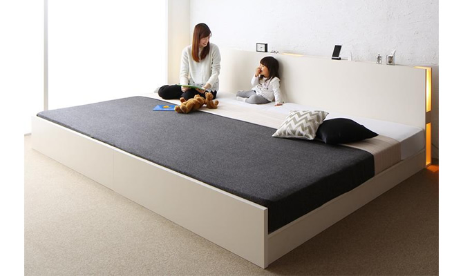 高さ調整できる国産すのこファミリーベッド 【LANZA】ランツァ