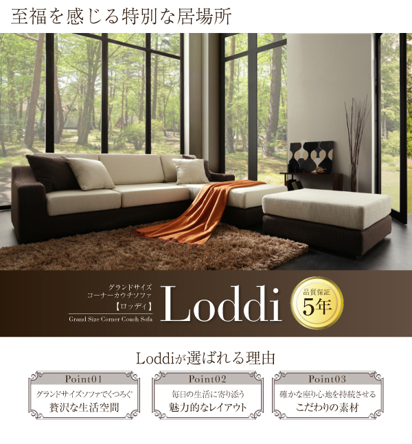 カウチソファー 【Loddi】ロッディ