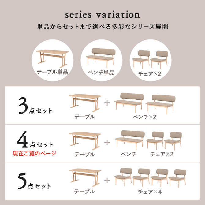 単品からセットまで選べる多彩なシリーズ展開