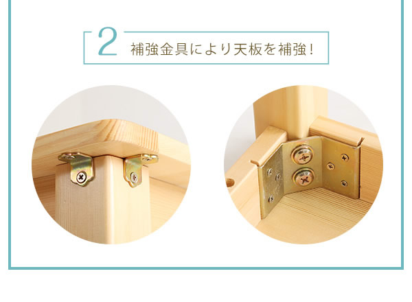補強金具で天板を補強