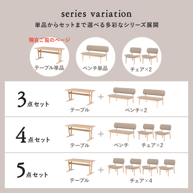 単品からセットまで選べる多彩なシリーズ展開