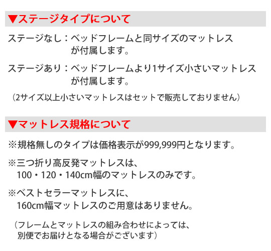タイプ・マットレスのご注意点