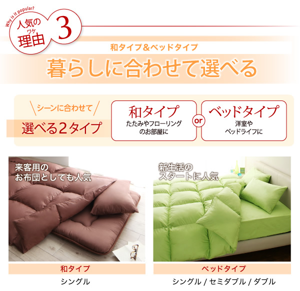 暮らしに合わせて選べる