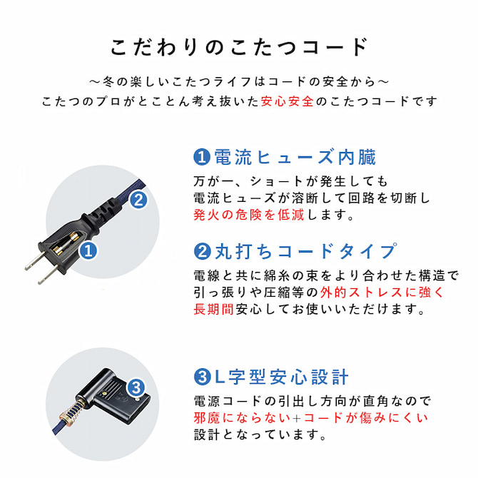 こだわりのこたつコード