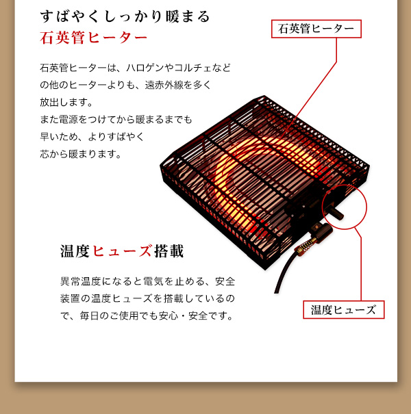 遠赤外性ですばやくしっかり温まる