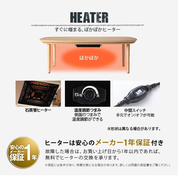 すぐに暖まるパワフルヒーター