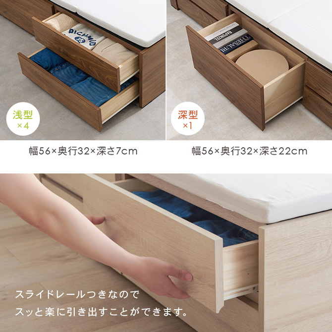 浅型4杯と深型1杯・スライドレール付