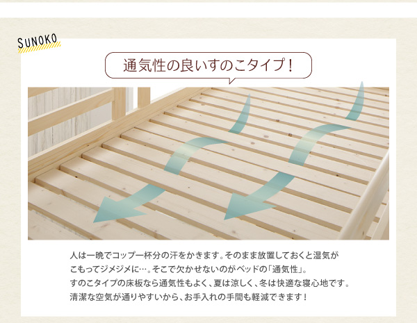 通気性の良いすのこタイプ