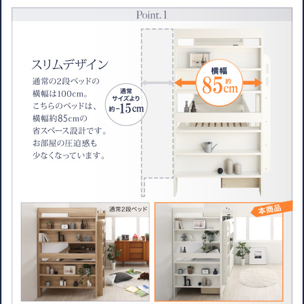 通常より約20cmもスリムな横幅