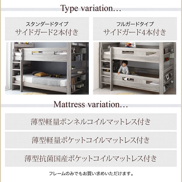サイドガードとマットレスのタイプ