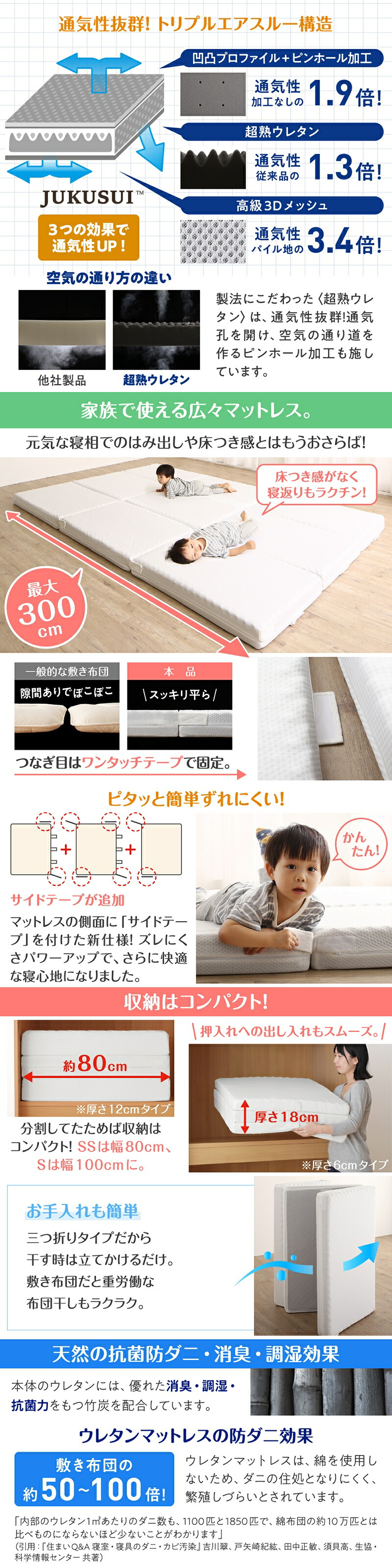 通気性抜群、トリプルエアスルー構造
