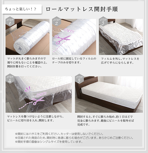 ロールマットレス開封手順