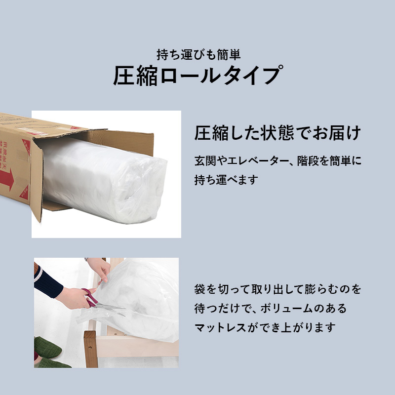 持ち運び簡単の圧縮ロールタイプ