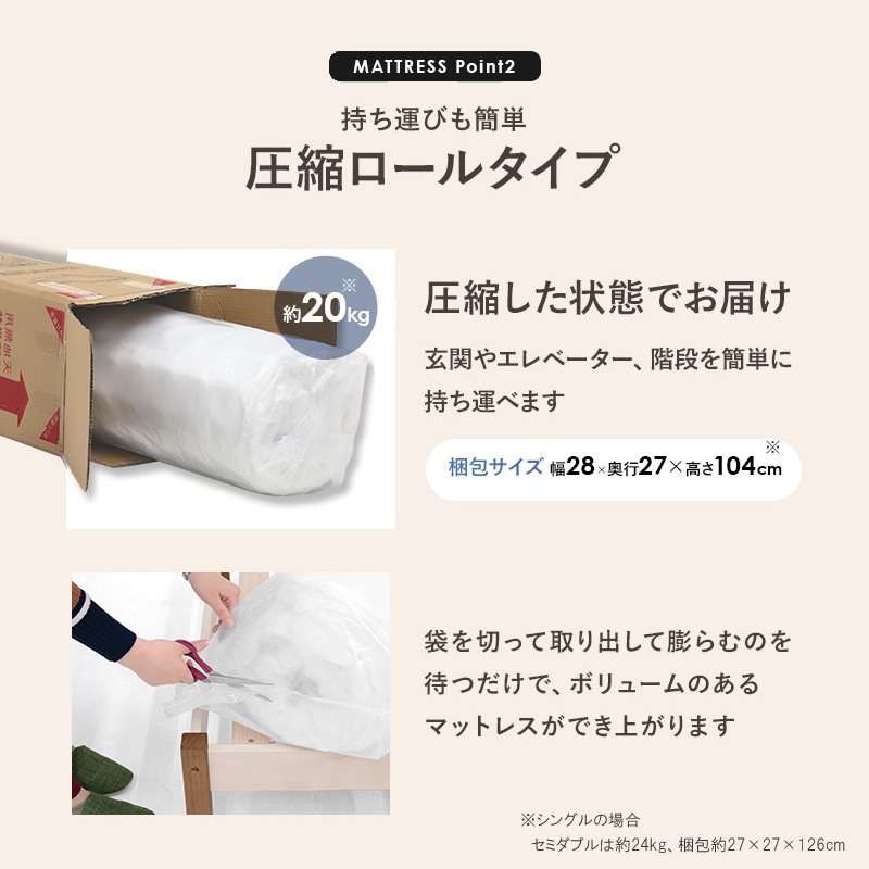 持ち運び簡単の圧縮ロールタイプ