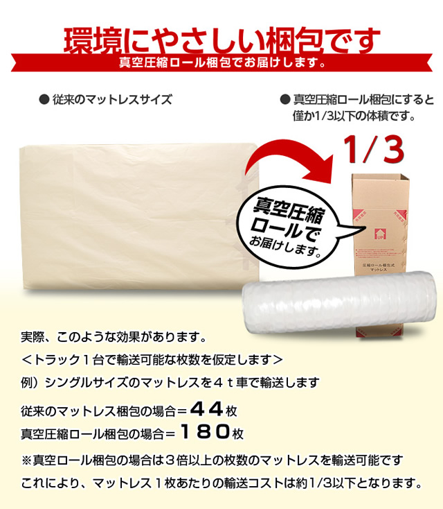 環境に優しい真空圧縮ロール梱包でお届け