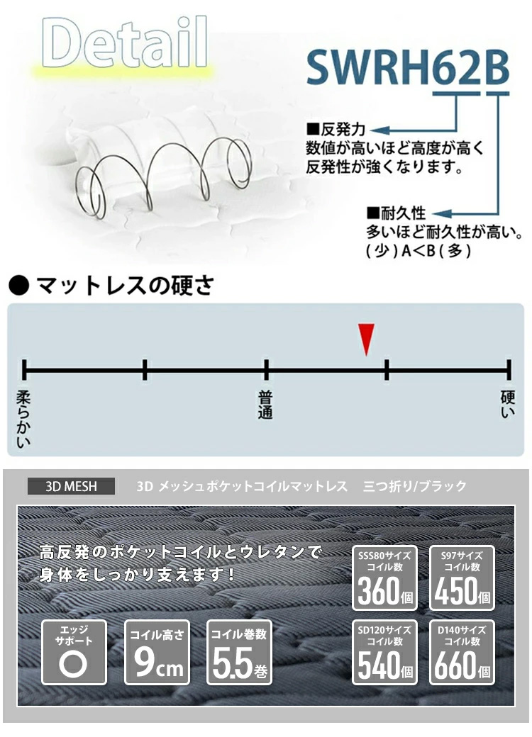 普通より硬めのマットレス