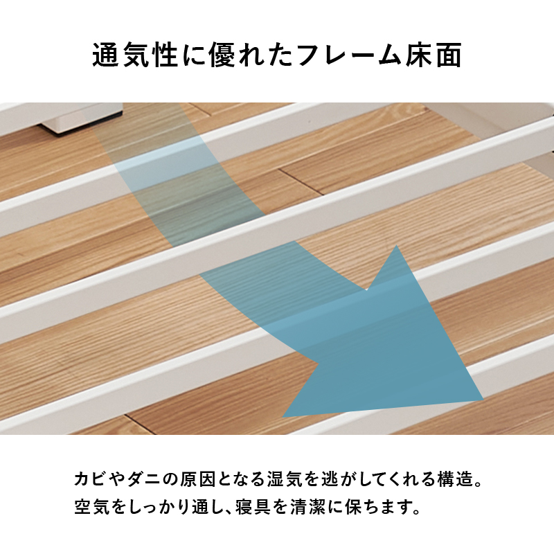 通気性に優れたフレーム床面