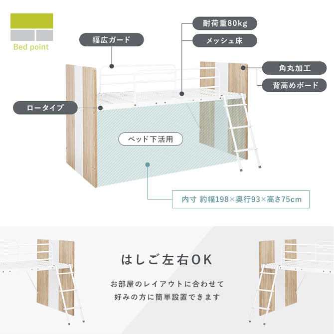 はしごは左右取り付け可能