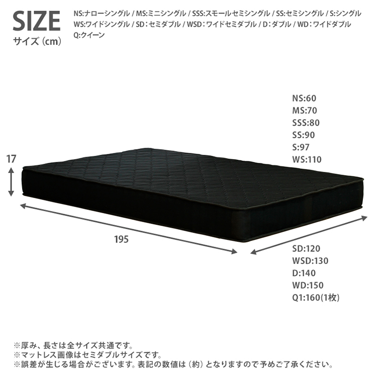 マットレスのサイズ