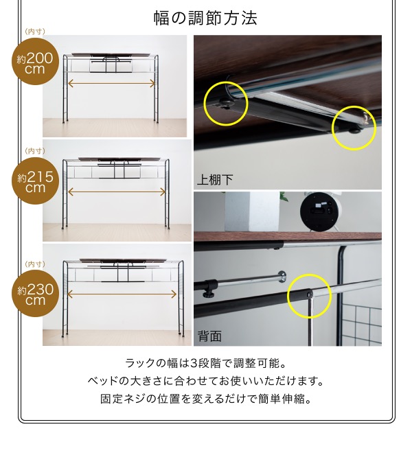 幅の調整方法