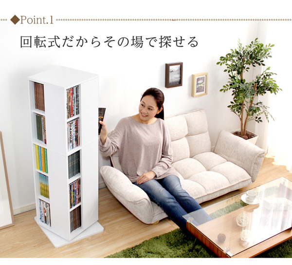 回転式だからその場で探せる