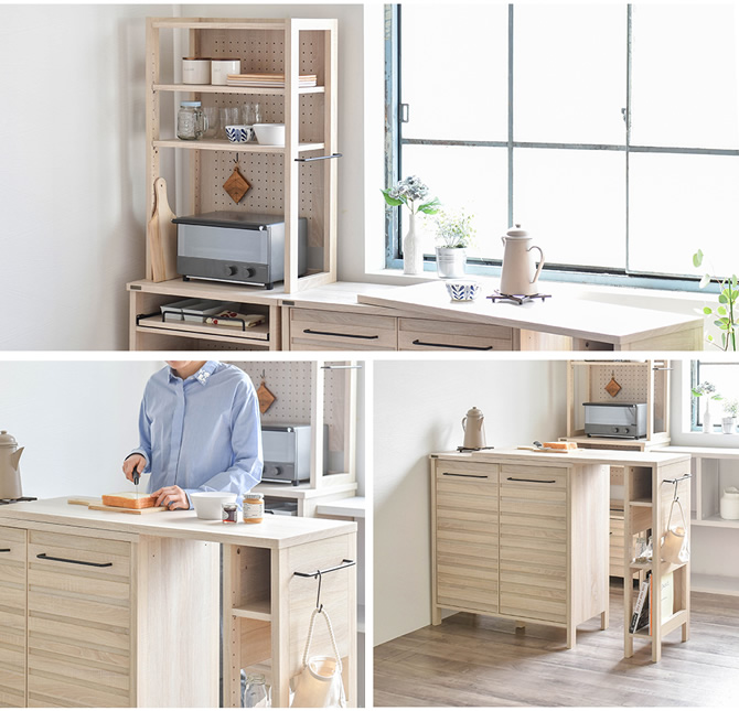 新生活におすすめ！ミニマルキッチン家具3点セット｜激安インテリア