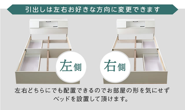 引出しは左右どちらでも取り付け可能