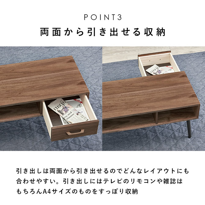 両面から引き出せる収納