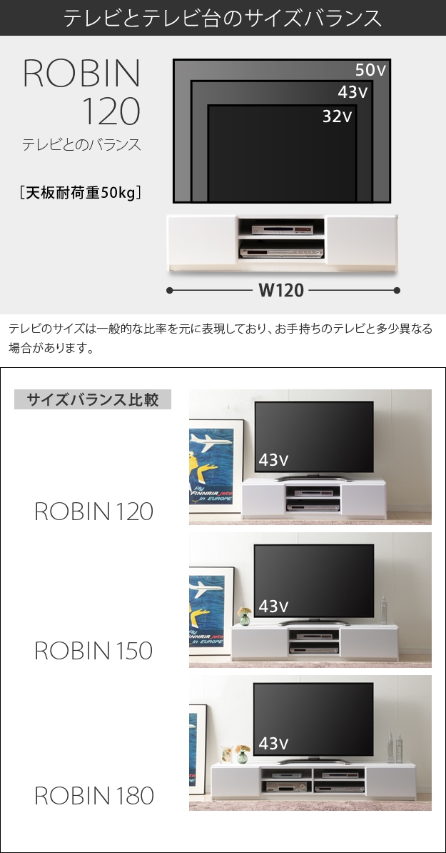 テレビとテレビ台とのバランス