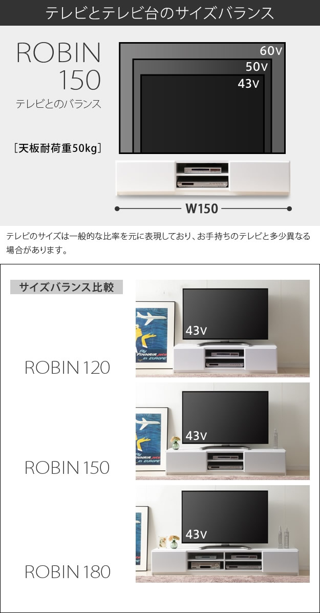 テレビとテレビ台とのバランス