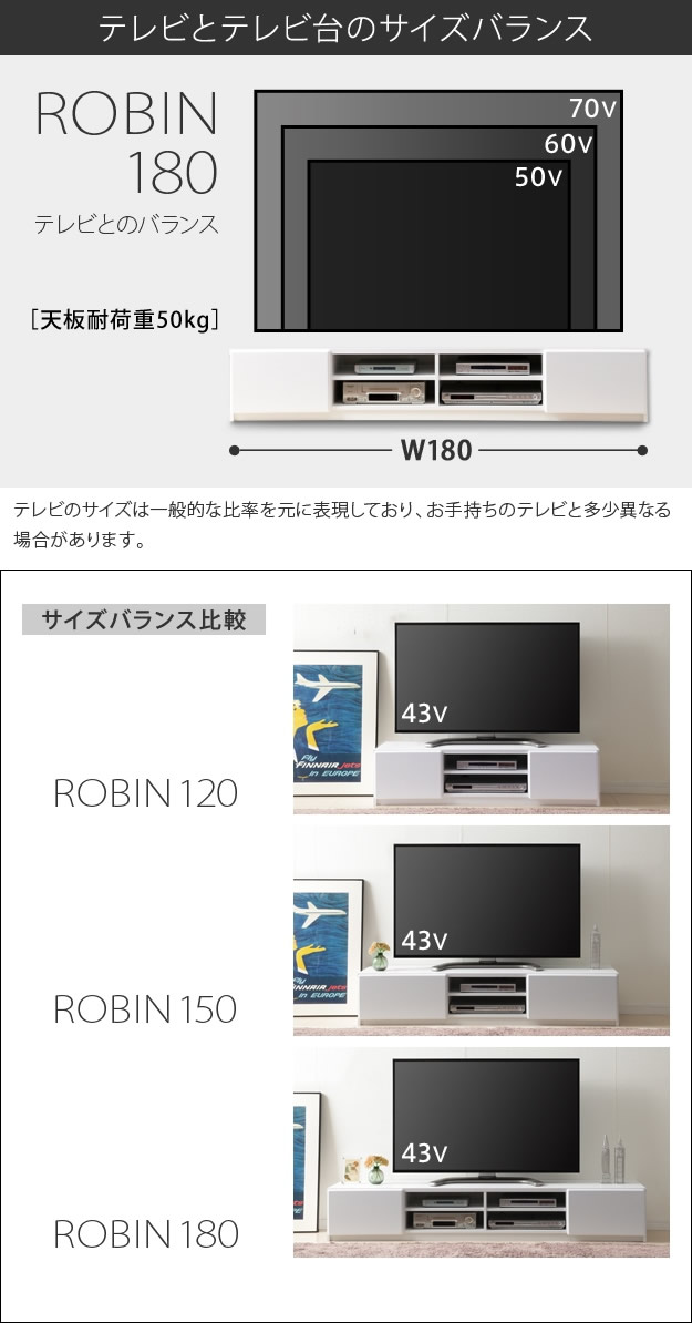 テレビとテレビ台とのバランス