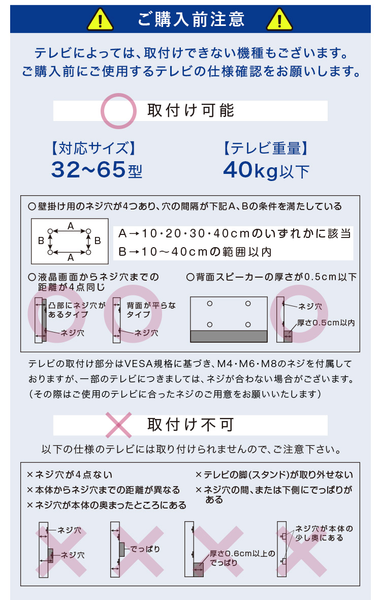 ご購入前の注意点