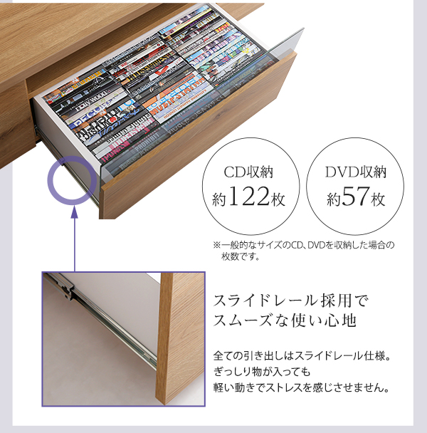 スライドレール採用でスムーズな開閉