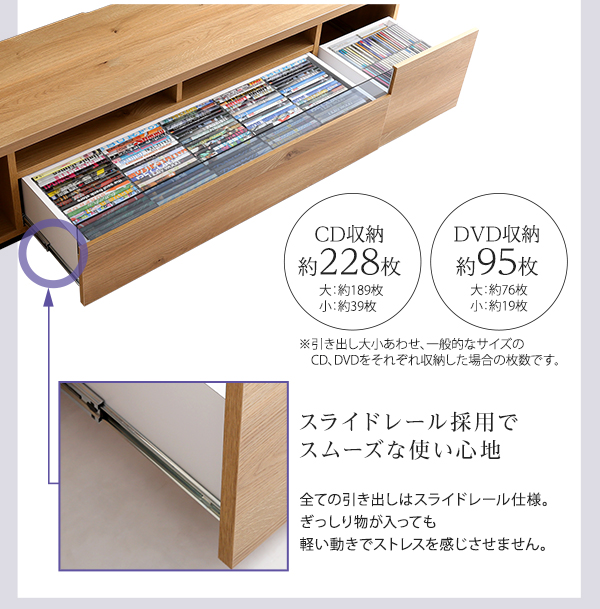 スライドレール採用でスムーズな開閉