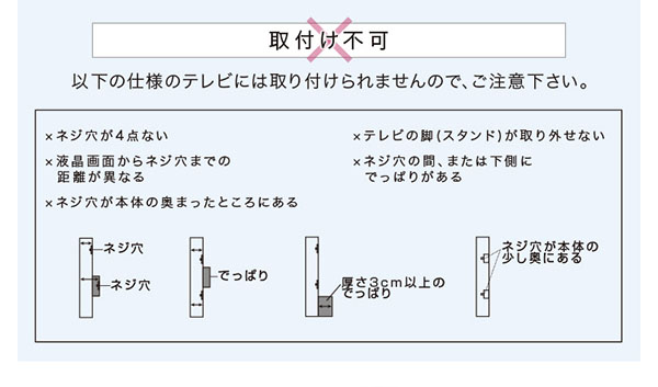 取り付け不可の例