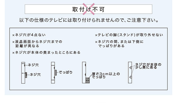 取り付け不可の例