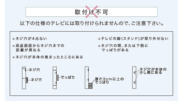 取り付け不可の例