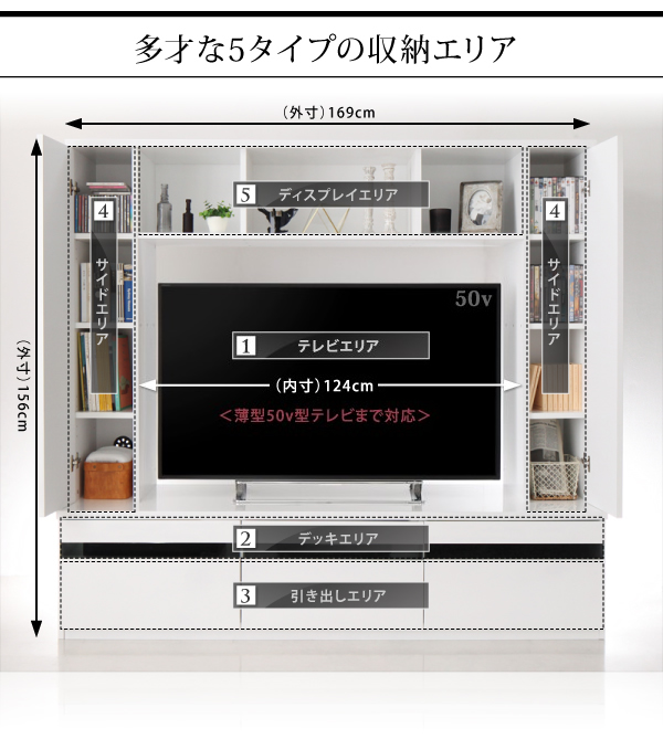 鏡面仕上げハイタイプTVボード 【MODERNA】モデルナ｜激安インテリア