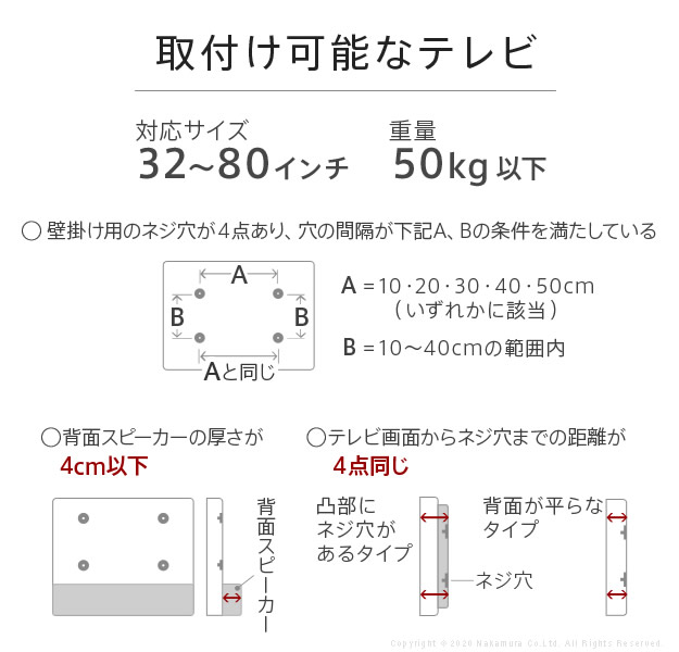 取り付け可能なテレビ
