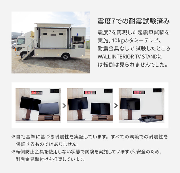 震度7での耐震試験済み