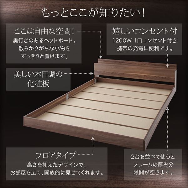 棚・コンセント付フロアベッド 【W.coRe】ダブルコア｜激安インテリア