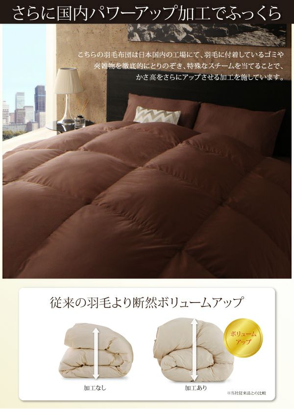 最高級羽毛93%ポーランド産グースダウン プレミアムゴールドラベル