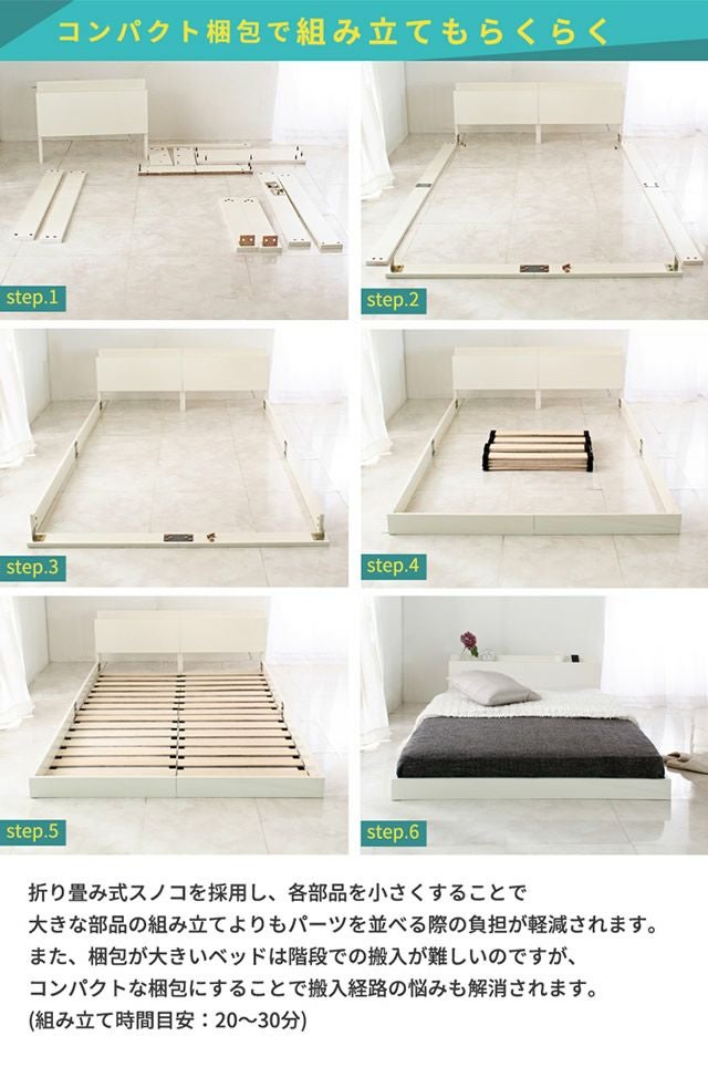 コンパクト梱包で組立もらくらく