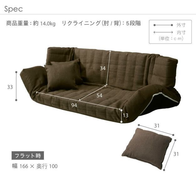 N&V 低反発ソファ 5ヶ所5段階マルチに変形 低反発マルチリクライニングソファ Vince