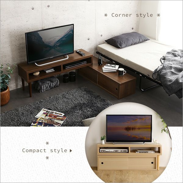 完成品！伸縮式テレビ台 引き戸タイプ 【Freeo】｜激安インテリア家具