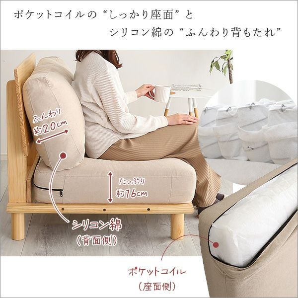 座面・背もたれごとに違った弾力の仕上げに